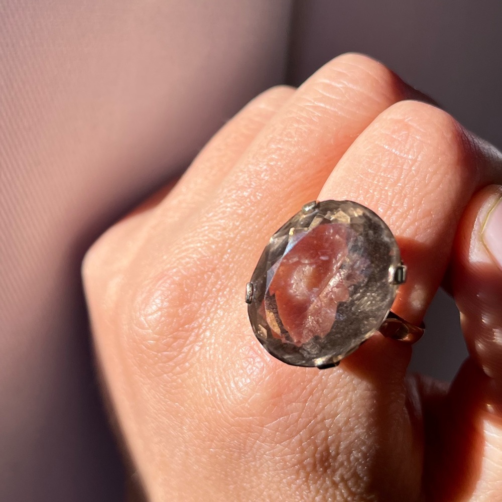Vintage smoky topaz ring